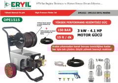 Eryıl Powerjet Yüksek Basınçlı Su Jeti 150 Bar  15 lt/dk – Kanal Açma ve Araba Yıkama Makinası